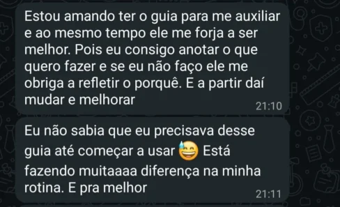Depoimento de aluna sobre o Guia da Rotina Produtiva